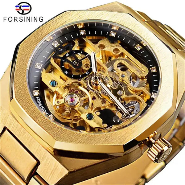 Stainless Steel Automatic Mechanical Military Sports Watch for Men