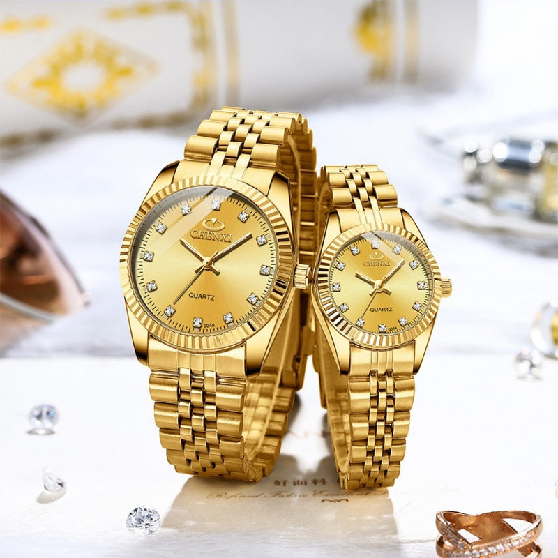 Golden Stainless Steel Quartz Watch for Women