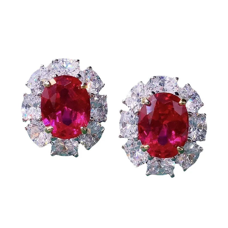 Sterling Silver Ruby Earrings (0.70ctw)