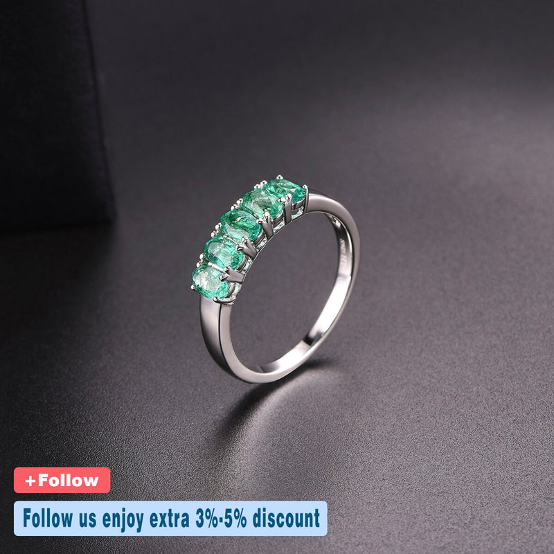 Sterling Silver 1.6 Carat Emerald Ring for Women