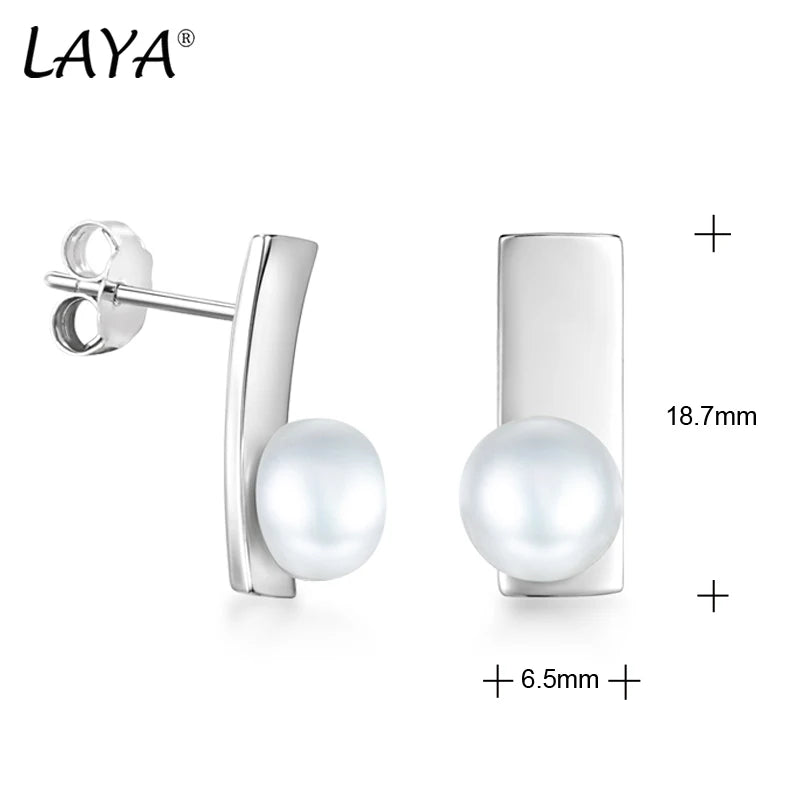 925 Sterling Silver Freshwater Pearl Stud Earrings for Women