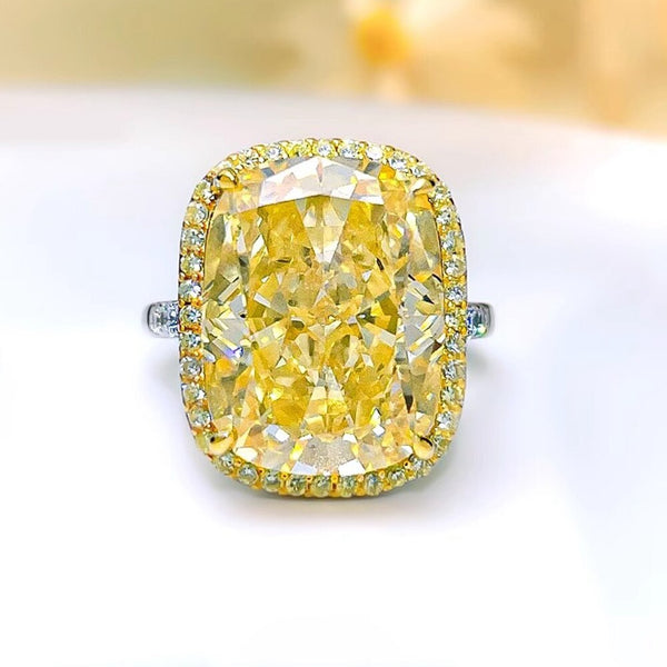 Wong Rain Vintage 925 Sterling Silver Crushed Ice Cut 14 CT Emerald Citrine Gemstone Fine Ring for Women Engagement Jewelry