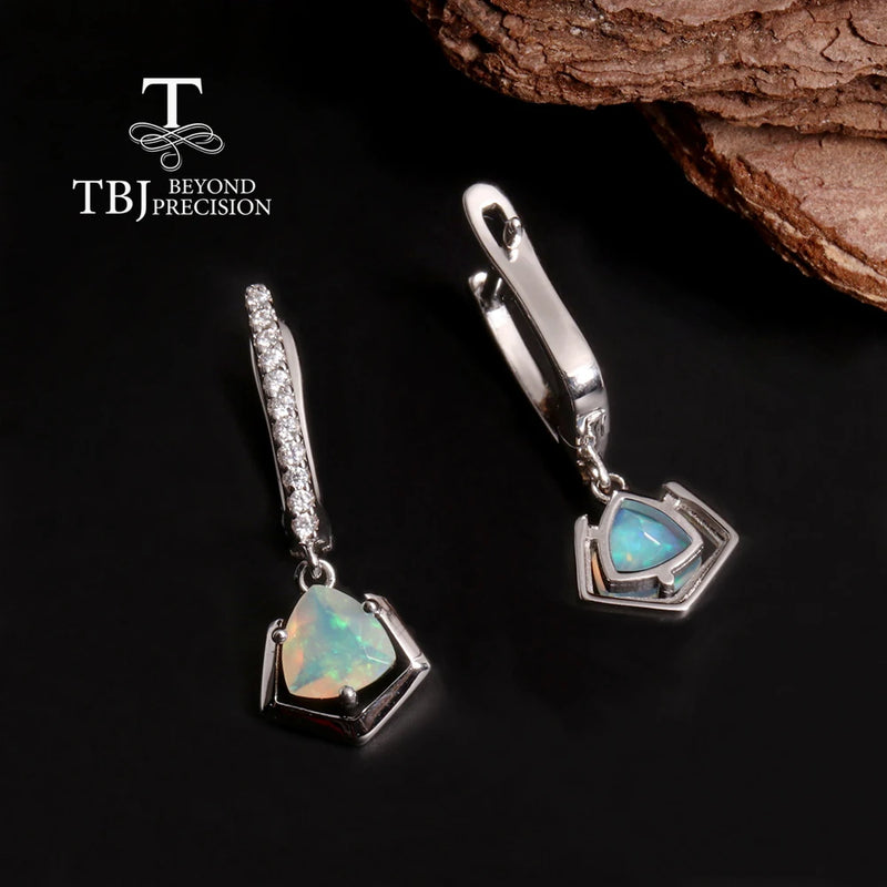 925 Sterling Silver Opal Earrings