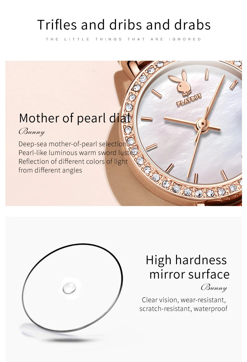 Stainless Steel Quartz Fashion Wristwatch for Women