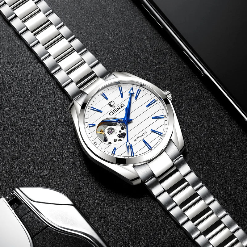 Stainless Steel Automatic Mechanical Watch for Men