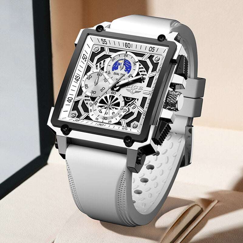 Quartz Luminous Soft Strap Date Watch for Men