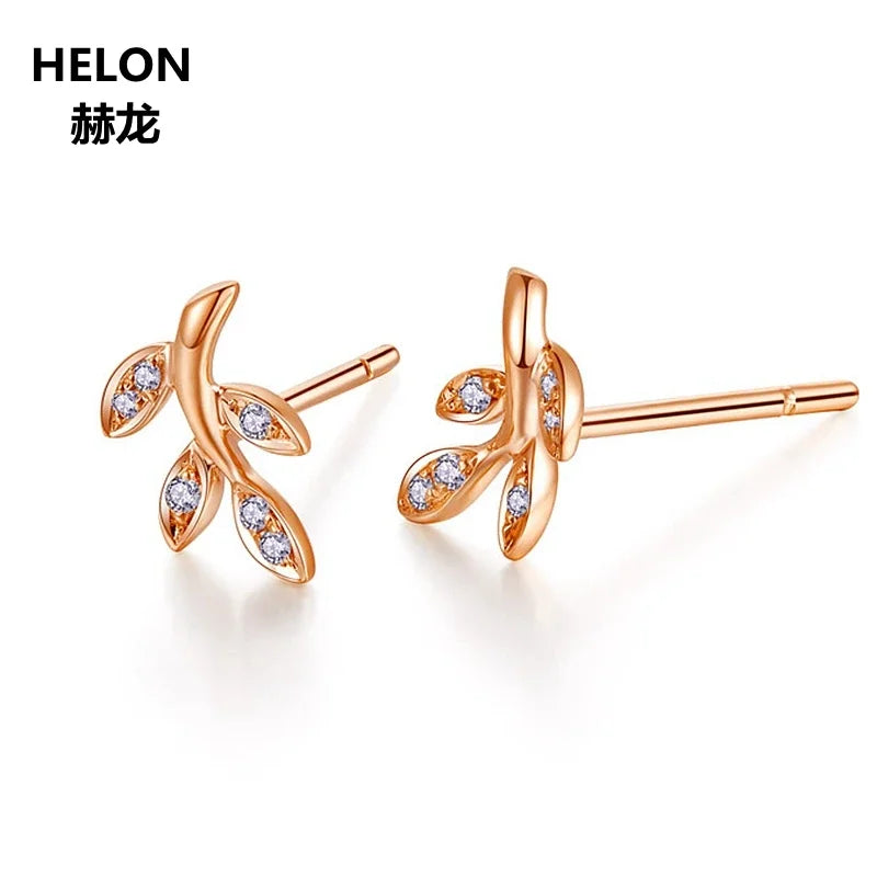 14k Rose Gold SI/H Natural Diamonds Stud Earrings for Women