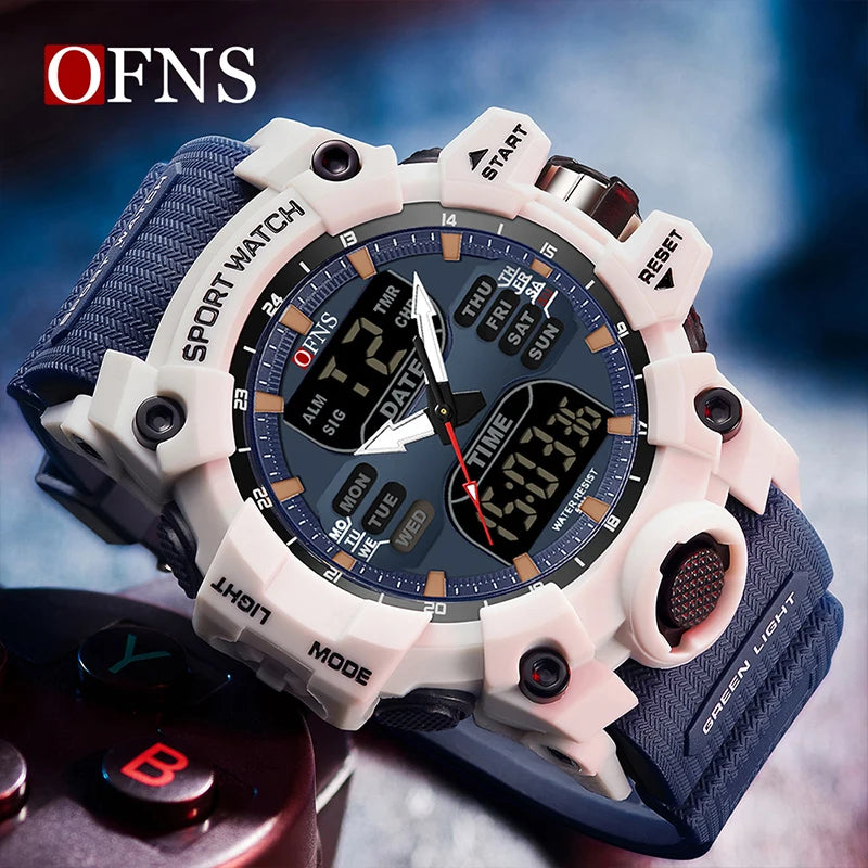 Stainless Steel Digital Quartz Chronograph Wristwatch for Men.