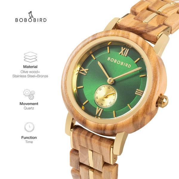 Wooden Watch for Women Simple Quartz Wristwatch