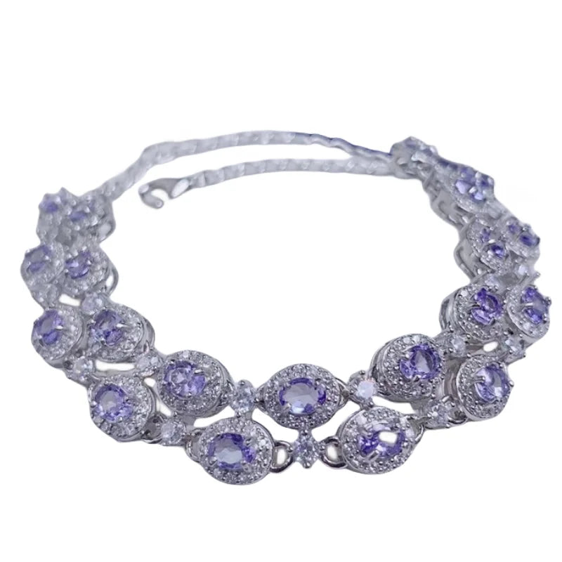 Sterling Silver Tanzanite Gemstone Bracelet for Women