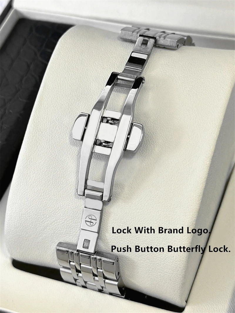 Luxury Silver Stainless Steel Wristwatch with Luminous Display and Waterproof Design for Men