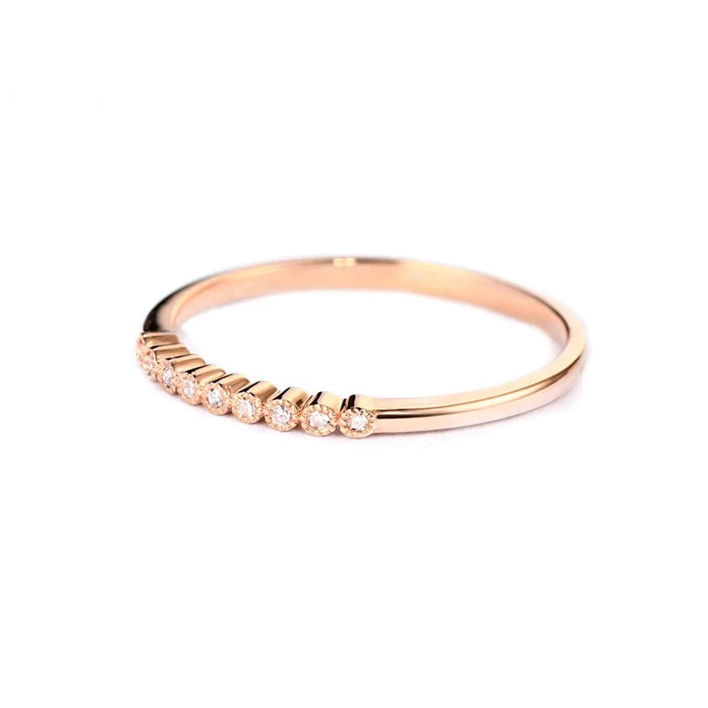 10k Rose Gold Natural Diamonds Ring for Women