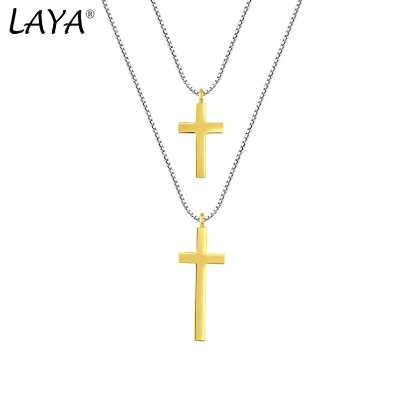 Sterling Silver Cross Pendant Necklace for Men and Women