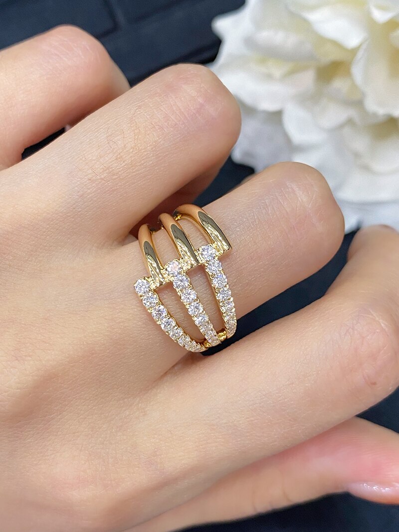 18K Gold & Diamond Two-Tone Wedding Band for Women