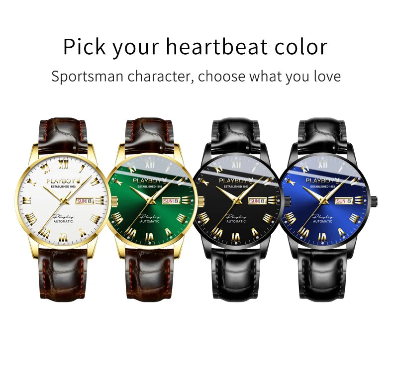 Stainless Steel Automatic Mechanical Watch for Men