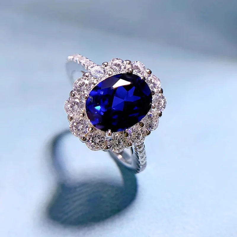 925 Sterling Silver Sapphire Ring for Women