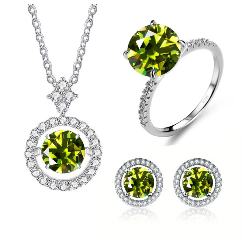 Sterling Silver Moissanite Jewelry Set for Women