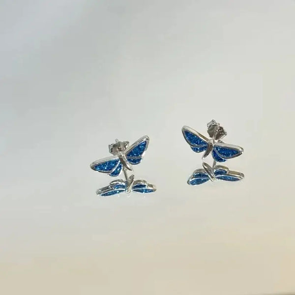 Sterling Silver Butterfly Topaz Earrings for Women