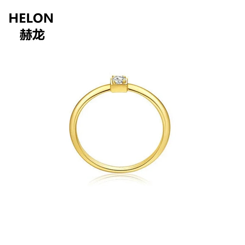 14k Yellow Gold Natural Diamond Engagement Ring for Women