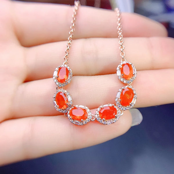 S925 Sterling Silver Natural Fire Opal Multi Style for Women
