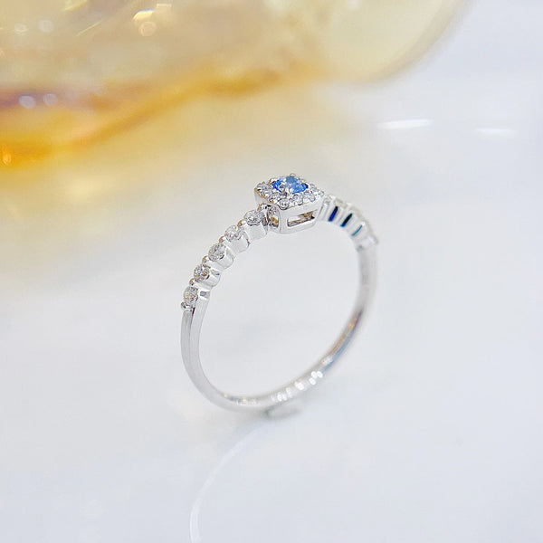 YM18K Gold Nature Blue Diamonds 0.09ct Wedding Engagement Female Rings for Women Fine Diamonds Ring