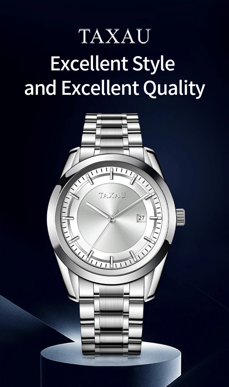 Stainless Steel Waterproof Quartz Watch for Men