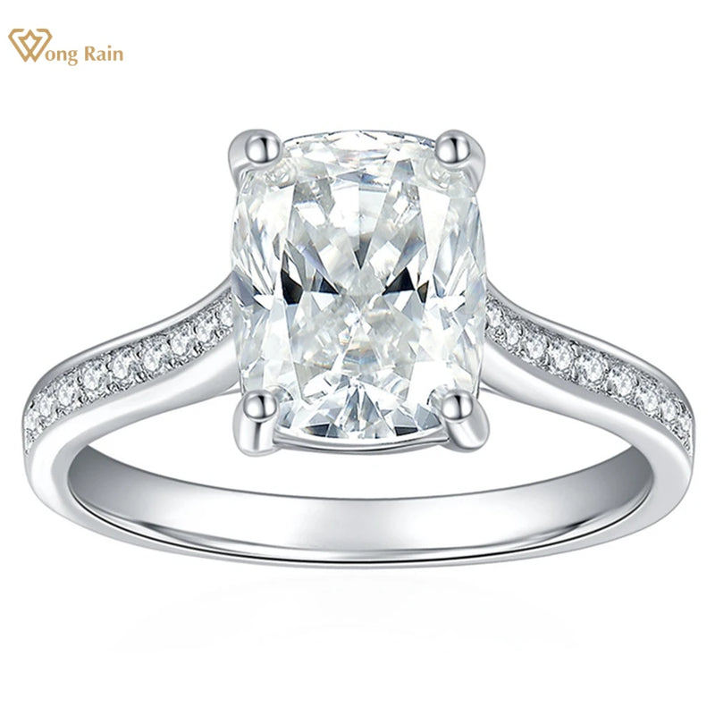 925 Sterling Silver Moissanite Wedding Engagement Ring for Women