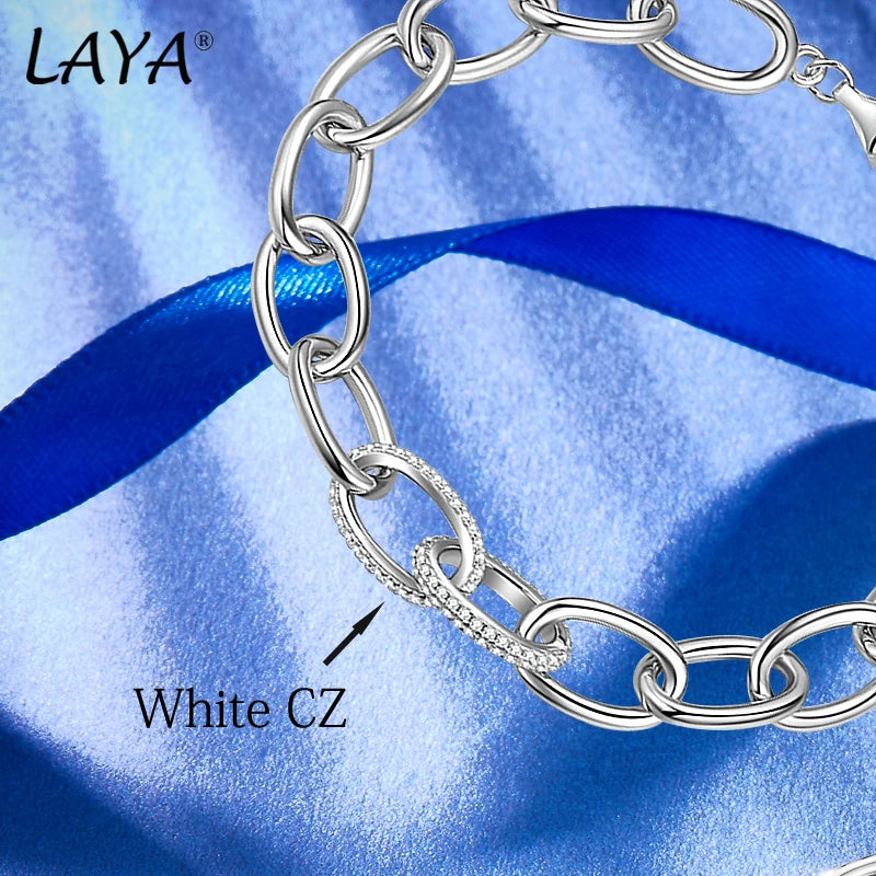 925 Sterling Silver Cuban Chain Link Bracelet, Unique Design, for Men and Women