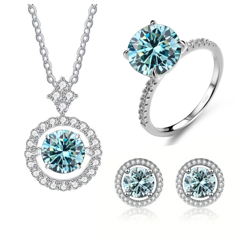 Sterling Silver Moissanite Jewelry Set for Women