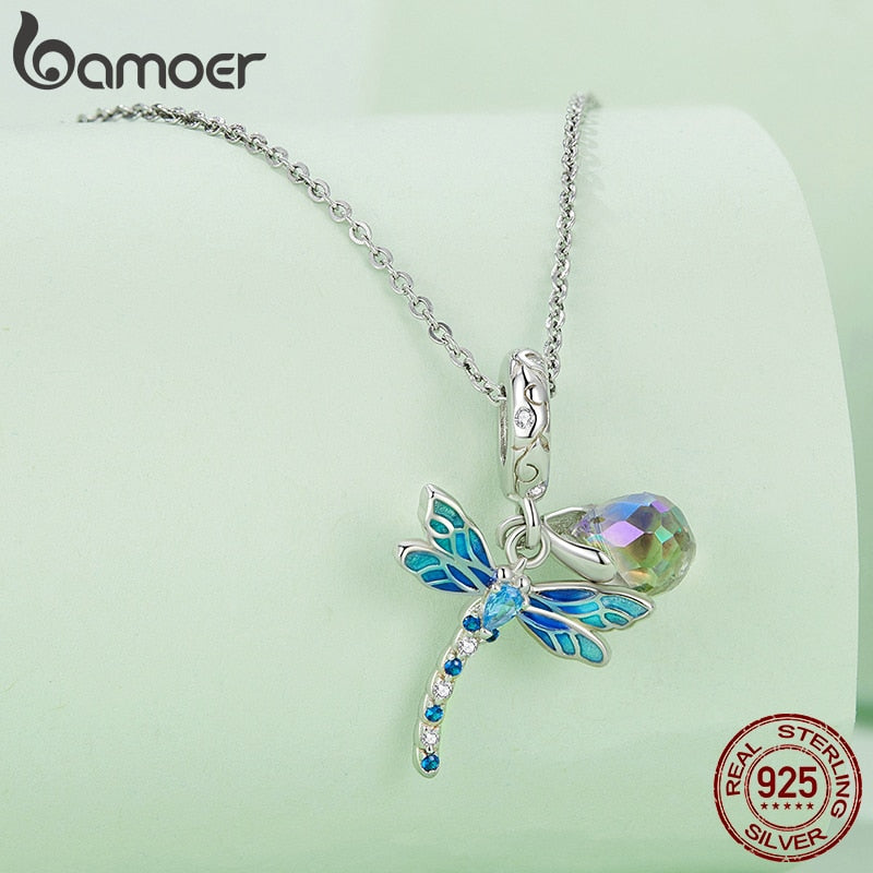 Sterling Silver Dragonfly Pendant Charm for Women