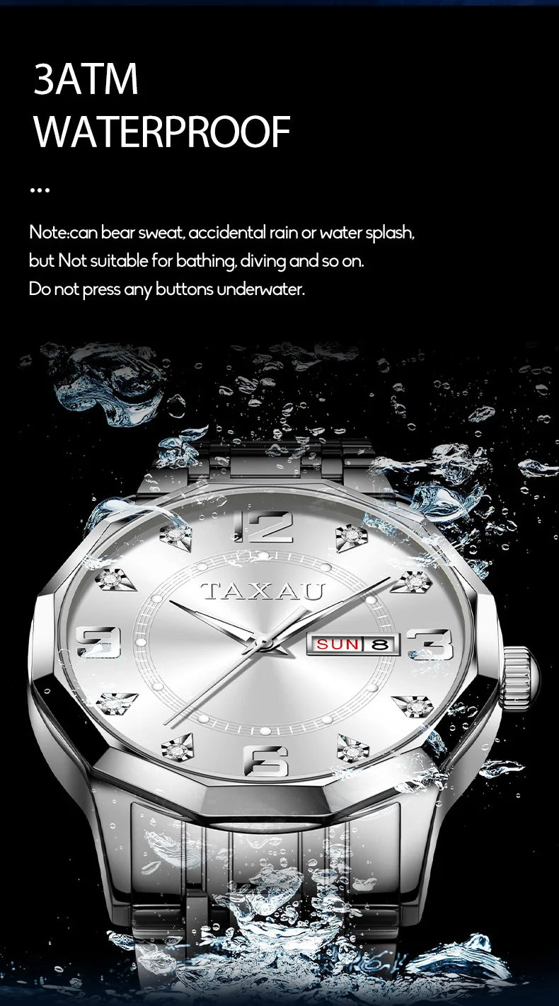 Stainless Steel Luxury Quartz Watch with Original Design for Men.