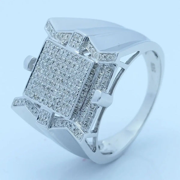 925 Sterling Silver Lab Grown Moissanite Ring for Men