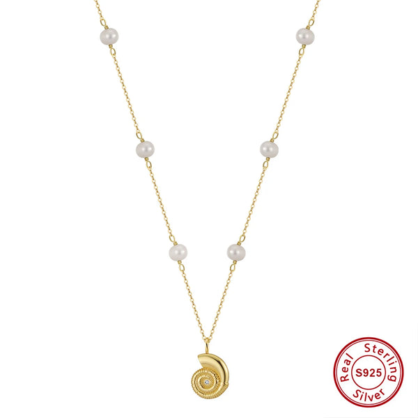 925 Silver Pearl Beads Elegant Necklace for Girl