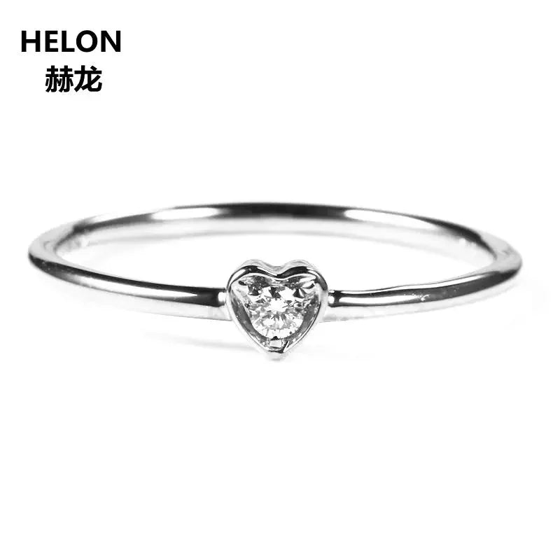 14k White Gold 0.50ctw VS/H Natural Diamonds Heart Engagement Ring for Women