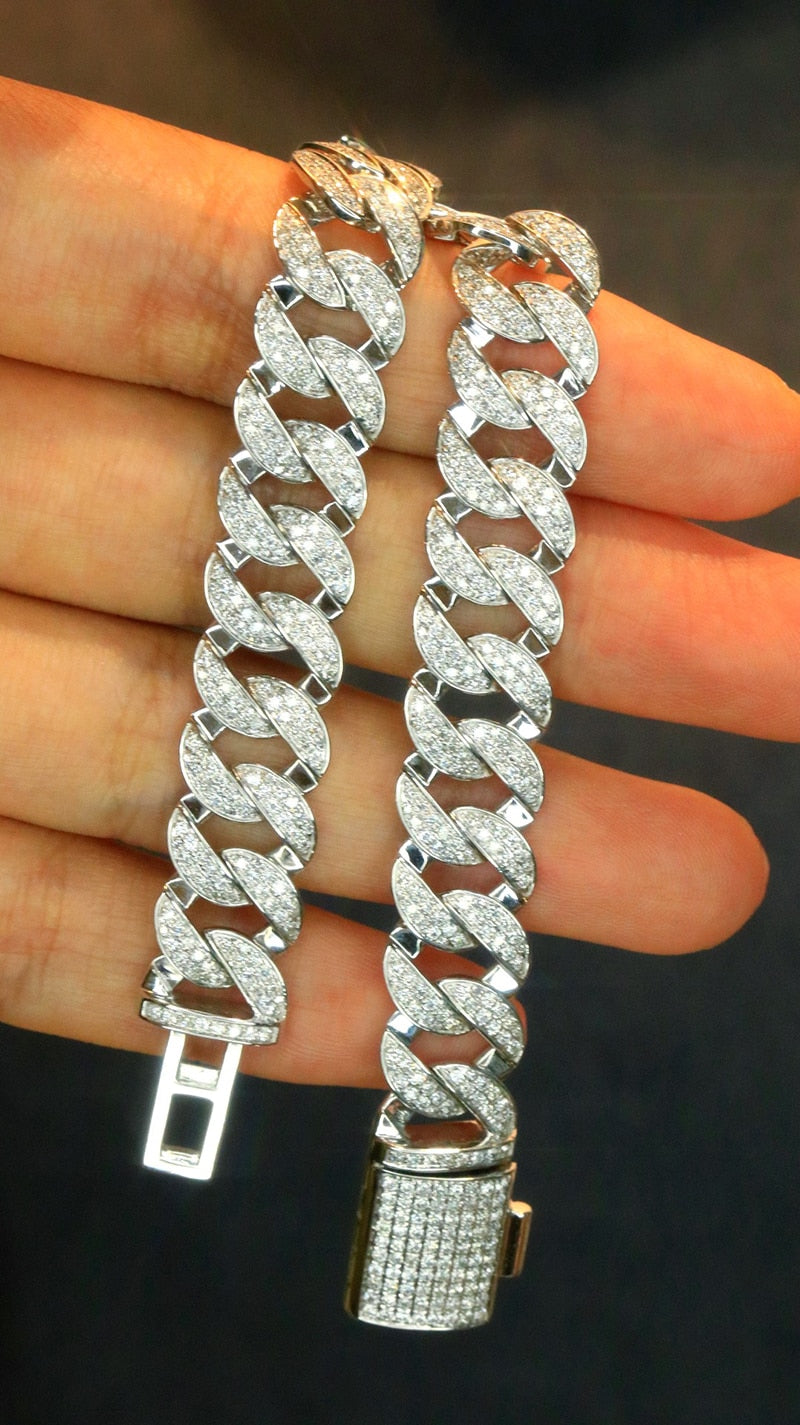 18K White Gold Diamond Chain Bracelet for Women
