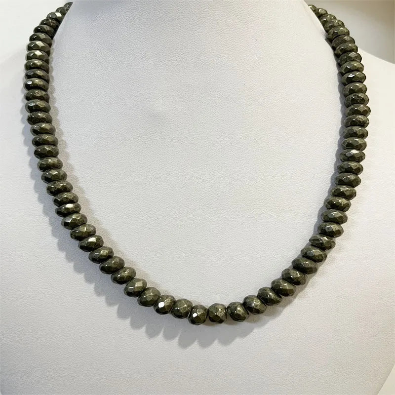 Sterling Silver Iron Pyrite Necklace Choker