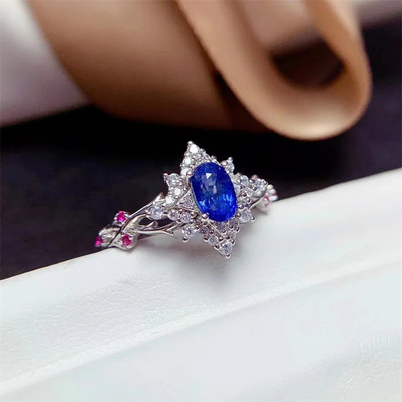 Sterling Silver Natural Sapphire Ring 0.40ct