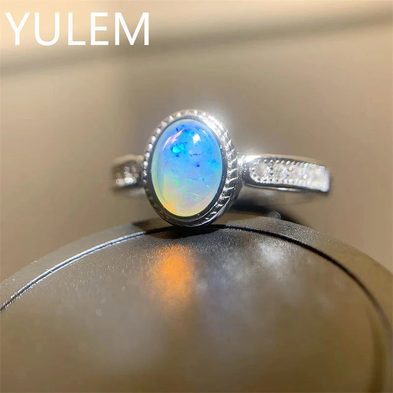 925 Silver Natural Opal Ring for Women