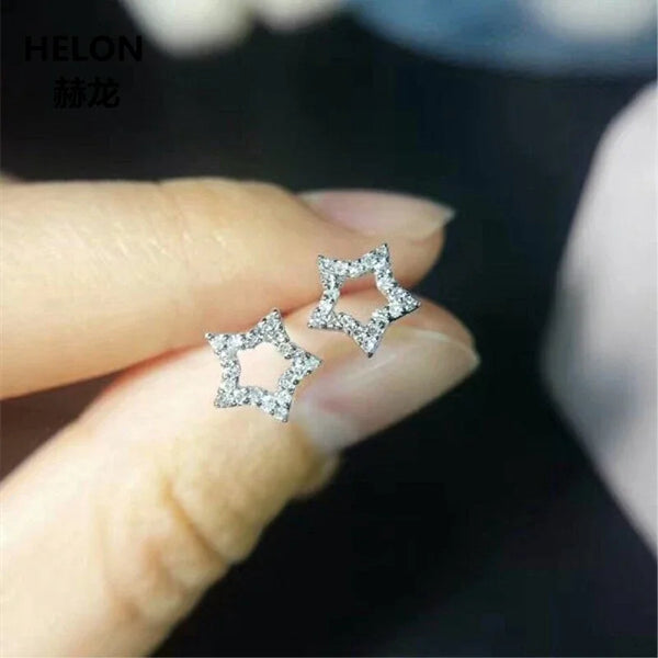 14k White Gold 0.11ctw SI/H Diamond Stud Earrings for Women