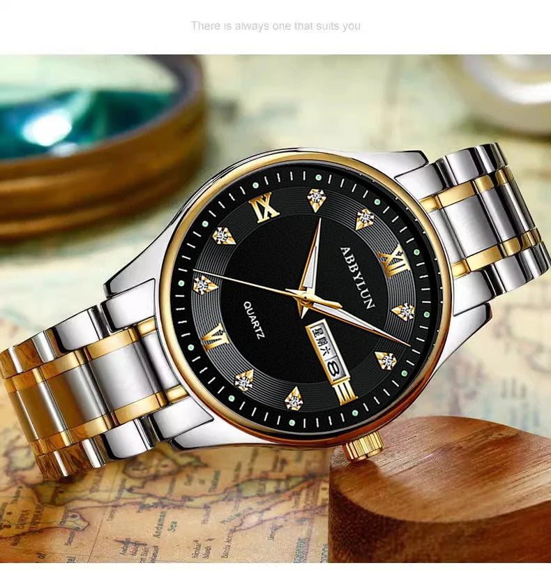 Stainless Steel Ultra Thin Quartz Watch for Men