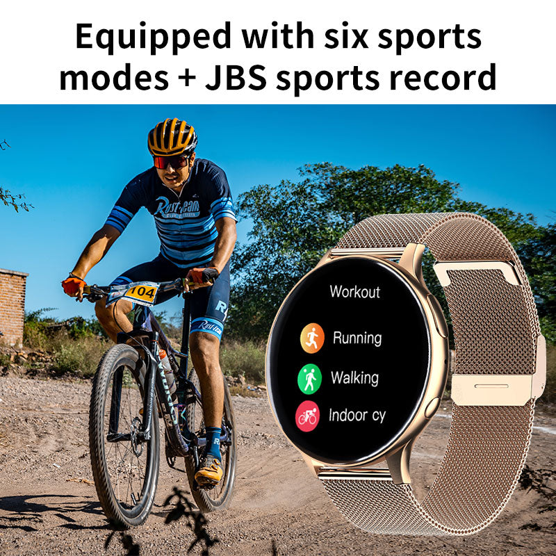 Stainless Steel Smart Watch with Heart Rate, Blood Pressure Monitoring, and Bluetooth Calling for Men.