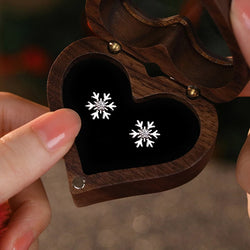 Sterling Silver Zircon Snowflake Stud Earrings for Women