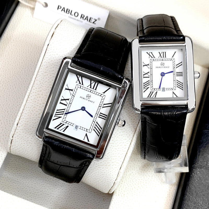 Luxury Square Dial Wristwatch with Date for Man and Woman