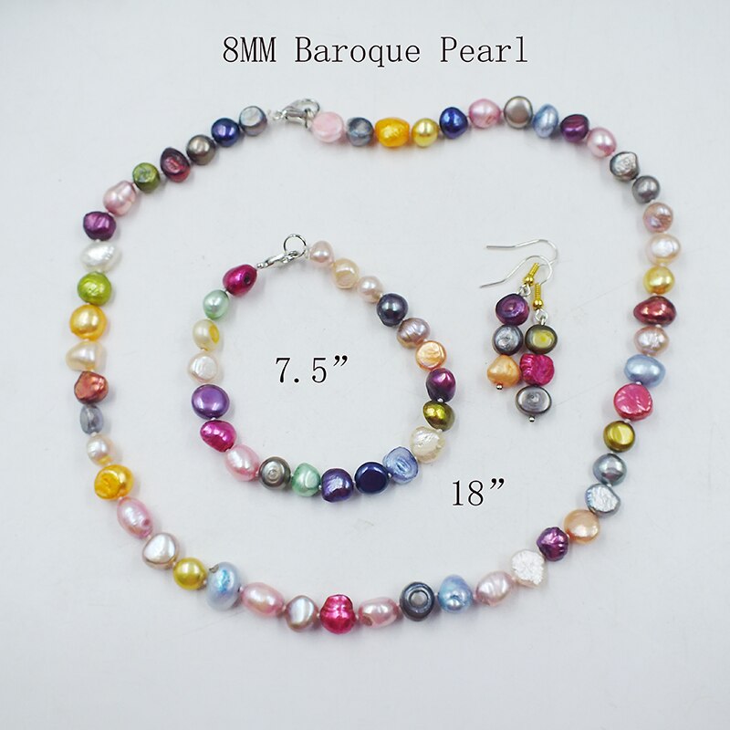 Sterling Silver Natural Pearl & Semi-Precious Stone Necklace for Women