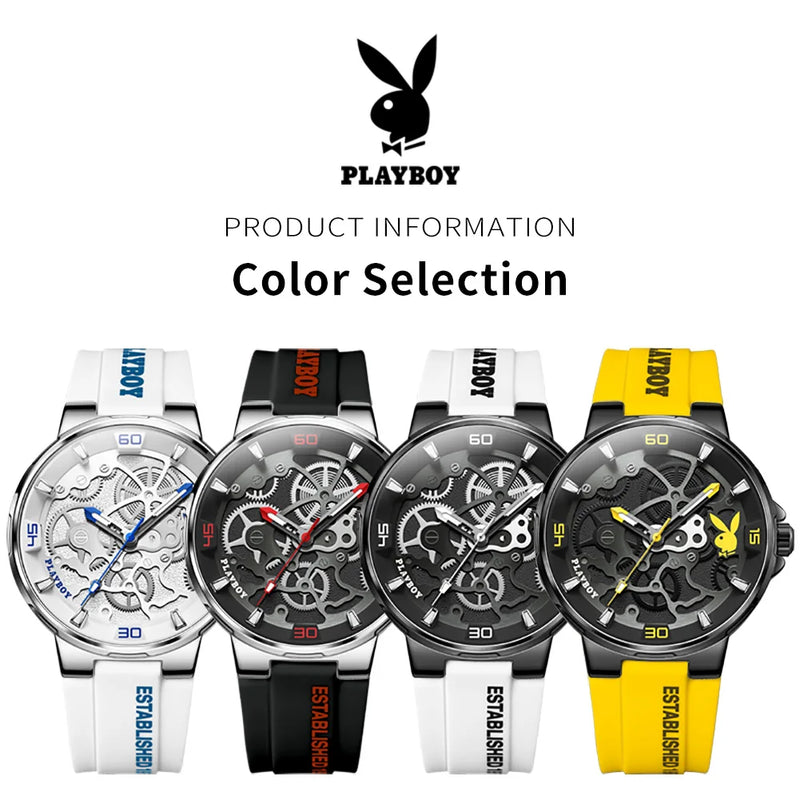 Stainless Steel Silicone Waterproof Sports Watch for Men