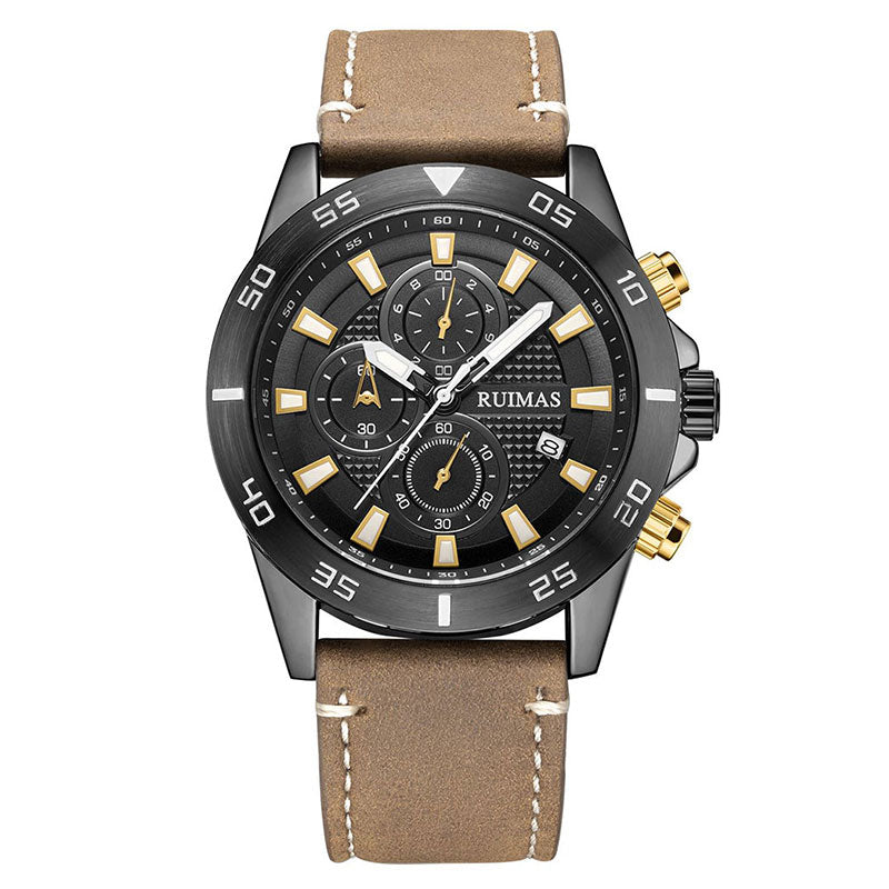 Stainless Steel Quartz Chronograph Luminous Watch for Men