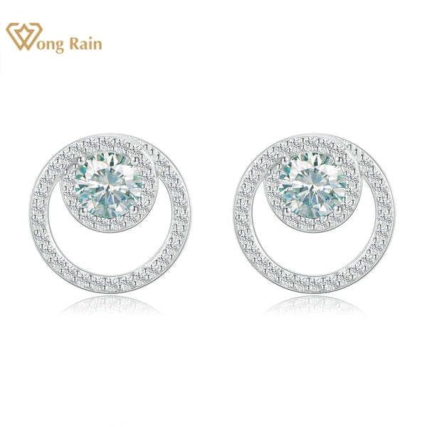 925 Sterling Silver Moissanite Diamond Wedding Bubble Studs Earrings for Women and Men