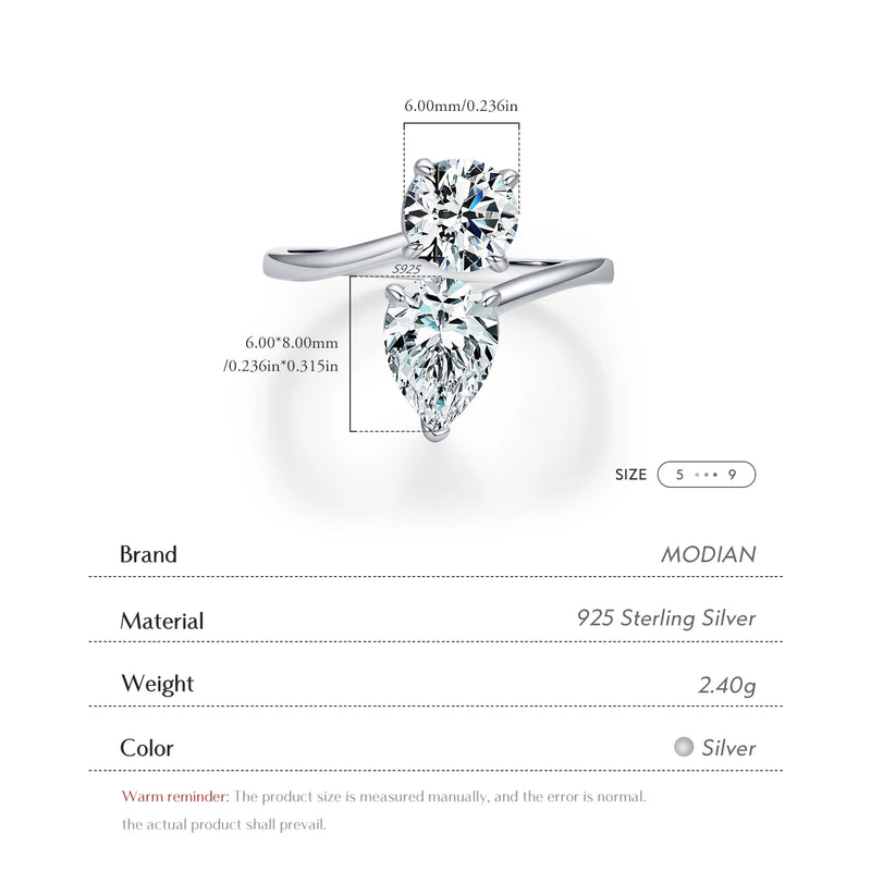 Sterling Silver CZ Intertwining Line Rings for Women