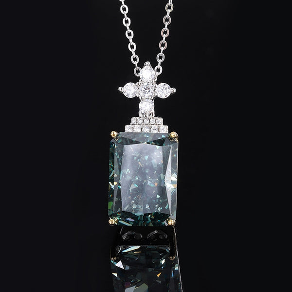 Wong Rain Vintage 925 Sterling Silver Crushed Ice Cut 13*18 MM Peridot Emerald Gemstone Necklace Pendant Fine Jewelry Wholesale