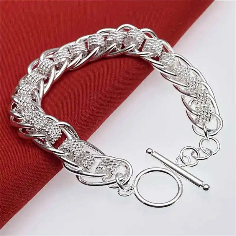 Sterling Silver Round Mesh Bracelet for Women